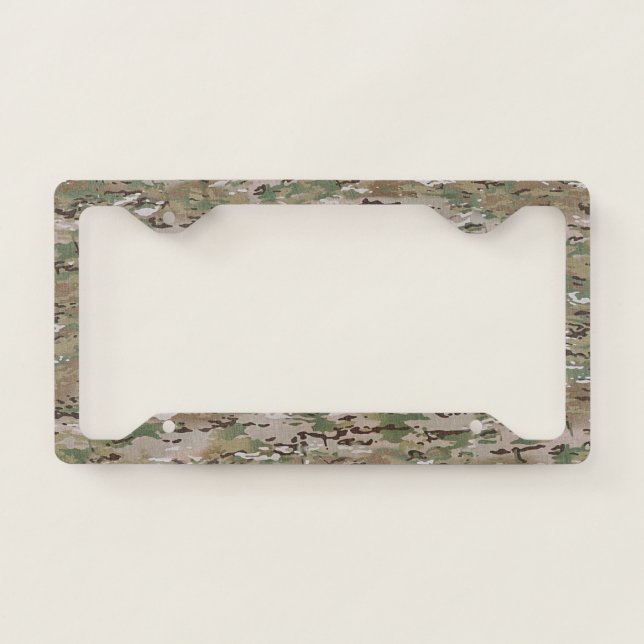 Brown Hunting Camo Pattern License Plate Frame (Front)
