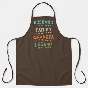 Brown Husband Father Grandpa Legend Apron