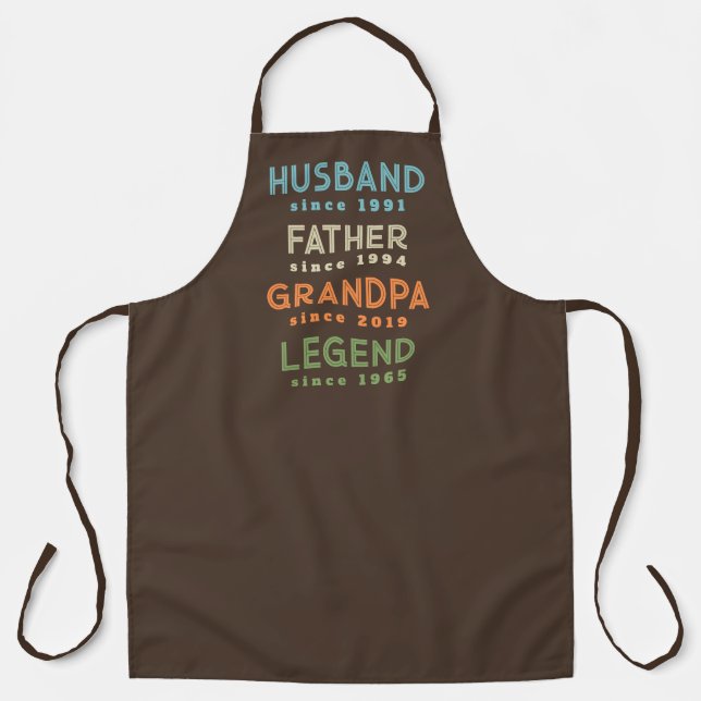 Brown Husband Father Grandpa Legend Apron (Front)