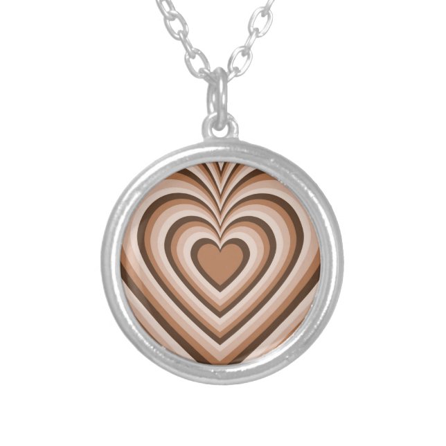 Brown Hypnotic Heart Necklace  (Front)