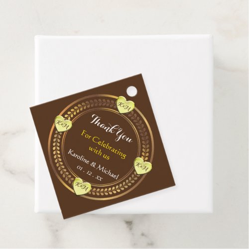 Brown Ideal Wedding Party Events Favor Tags