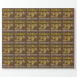 [ Thumbnail: Brown, Imitation Gold Look "29th Birthday" Wrapping Paper ]