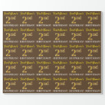 [ Thumbnail: Brown, Imitation Gold Look "2nd Birthday" Wrapping Paper ]
