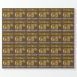 [ Thumbnail: Brown, Imitation Gold Look "68th Birthday" Wrapping Paper ]
