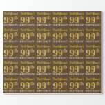 [ Thumbnail: Brown, Imitation Gold Look "99th Birthday" Wrapping Paper ]