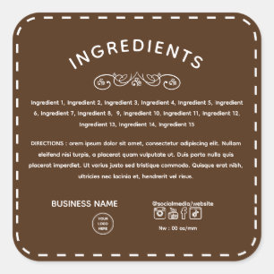 Brown Ingredient Direction With Logo Product Label