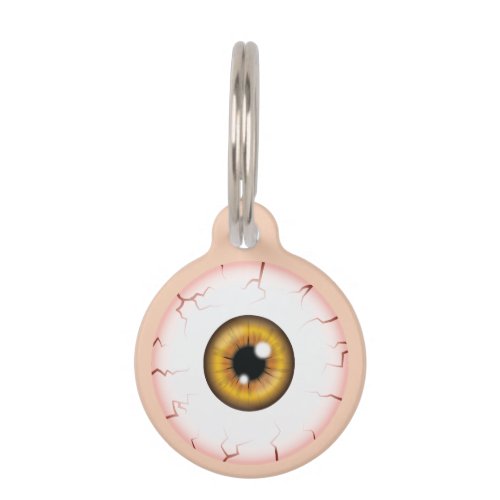 Brown Iris Eyeball Bloodshot Eye Halloween Eyeball Pet ID Tag