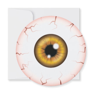 Brown Iris Eyeball Bloodshot Eye Halloween Party Invitation