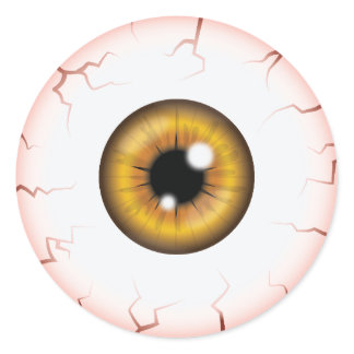 Brown Iris Eyeball Scary Bloodshot Halloween Eye Classic Round Sticker