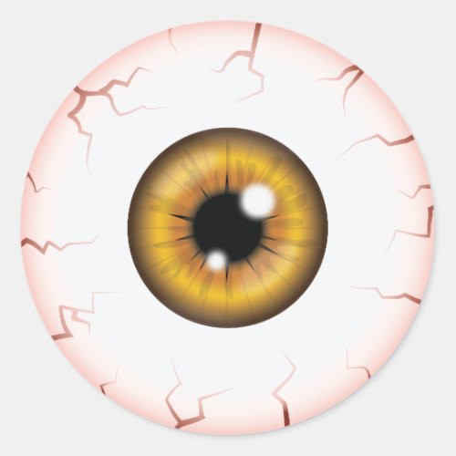 Brown Iris Eyeball Scary Bloodshot Halloween Eye Classic Round Sticker