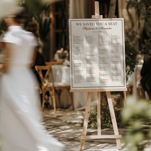 Brown & Ivory Alphabetical Wedding Seating Chart Foam Board