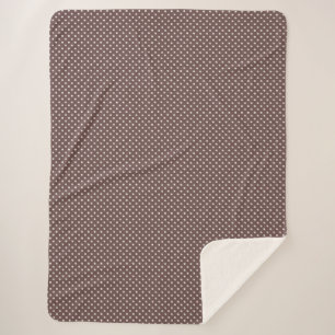 Brown Ivory Polka Dot Cozy Retro Home Decor Sherpa Blanket