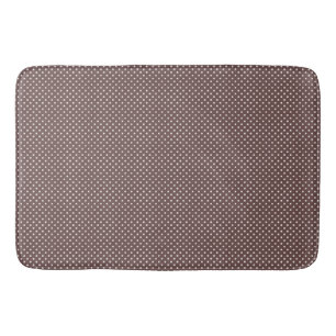 Brown Ivory Polka Dot Retro Bathroom Decor Bath Mat