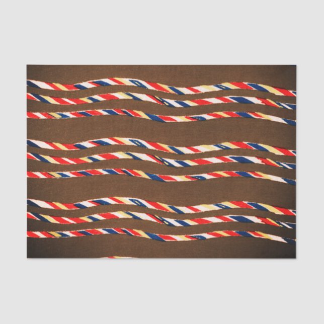 BROWN JAPANESE WOODBLOCK  PATTERN TISSUE PAPER (Front)