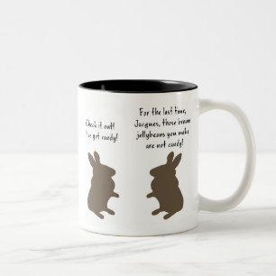 Brown Jelly Bean Bunnies Two-Tone Coffee Mug