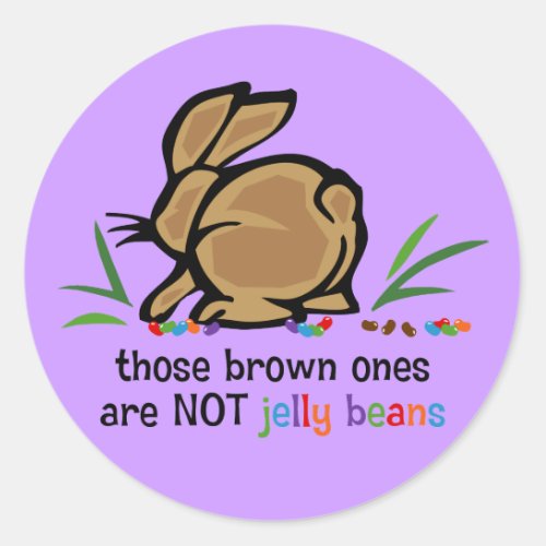 Brown Jelly Beans Classic Round Sticker