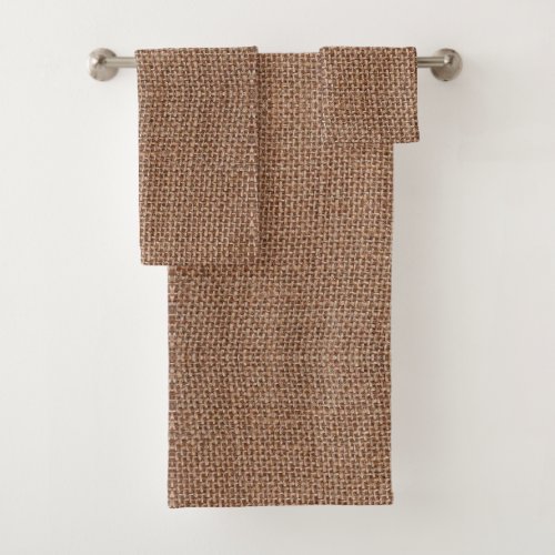 brown jute burlap bath towel set