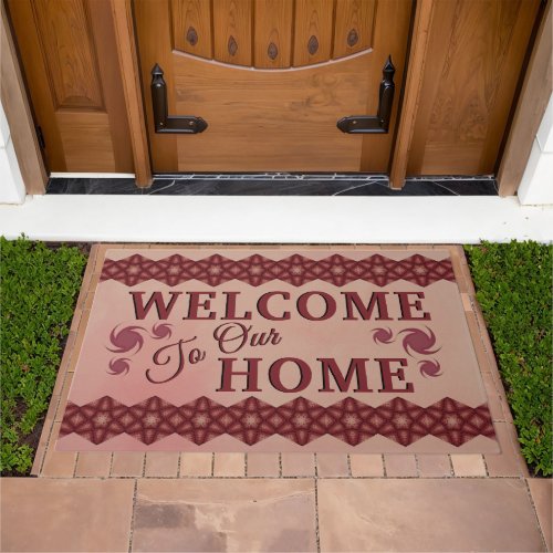 Brown Kaleidoscope Fractal Pattern Doormat