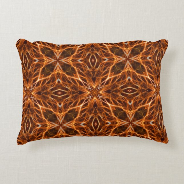Brown Kaleidoscope Mandala Pattern-46389 Accent Pillow (Front)
