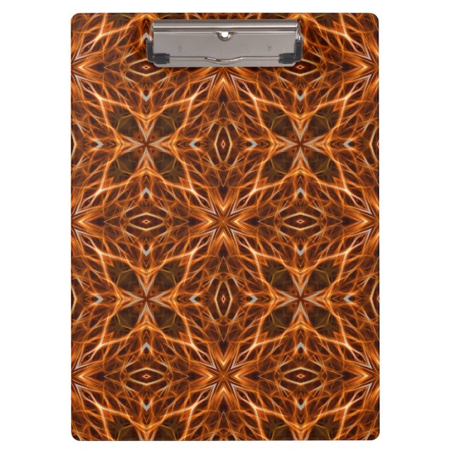 Brown Kaleidoscope Mandala Pattern-46389 Clipboard (Front)