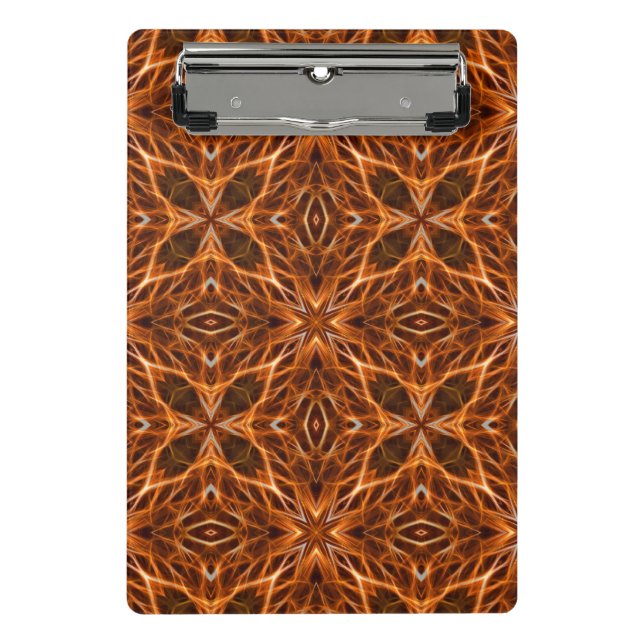 Brown Kaleidoscope Mandala Pattern-46389 Mini Clipboard (Front)