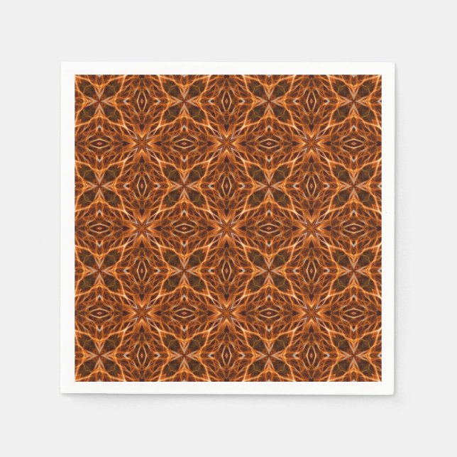 Brown Kaleidoscope Mandala Pattern-46389 Napkins (Front)