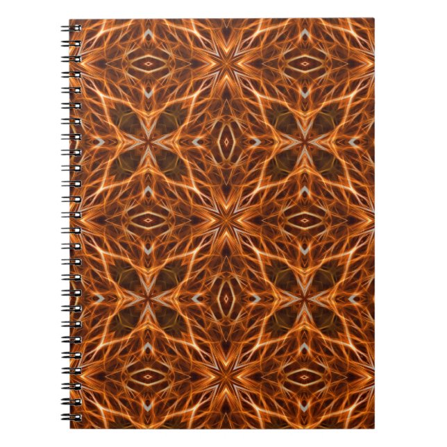 Brown Kaleidoscope Mandala Pattern-46389 Notebook (Front)