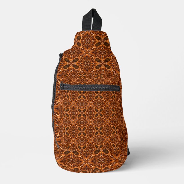 Brown Kaleidoscope Mandala Pattern-46389 Sling Bag (Front)