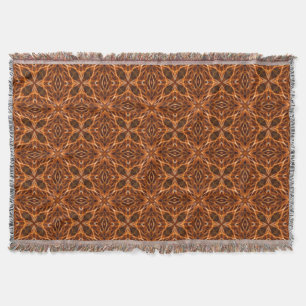 Brown Kaleidoscope Mandala Pattern-46389 Throw Blanket