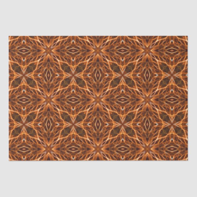 Brown Kaleidoscope Mandala Pattern-46389 Tissue Paper (Front)