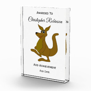 Brown Kangaroo Design Acrylic Award