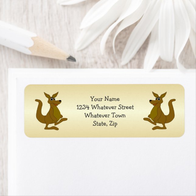Brown Kangaroo Design Return Address Label (Insitu)