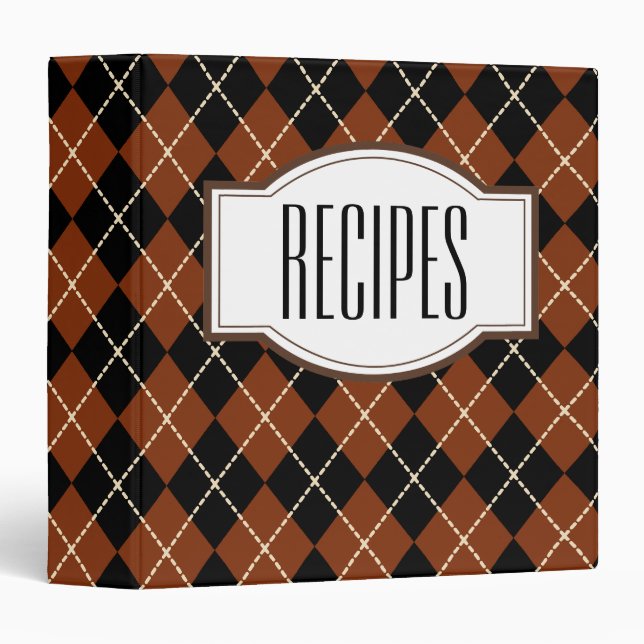 Brown Kitchen Cookbook Recipe Binder (Front/Spine)