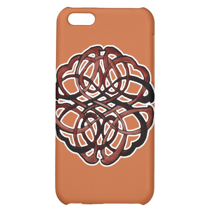 Brown Knotwork Circle Case For iPhone 5C