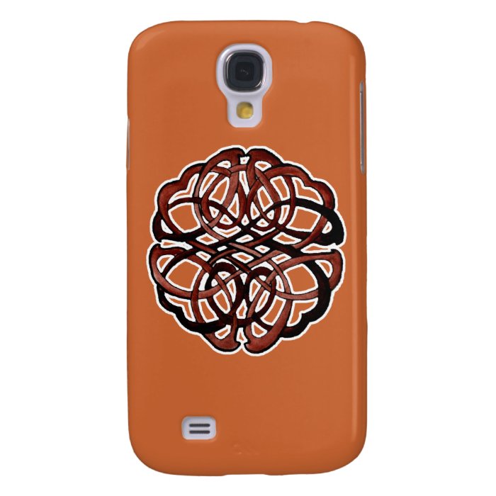 Brown Knotwork Circle Galaxy S4 Cases