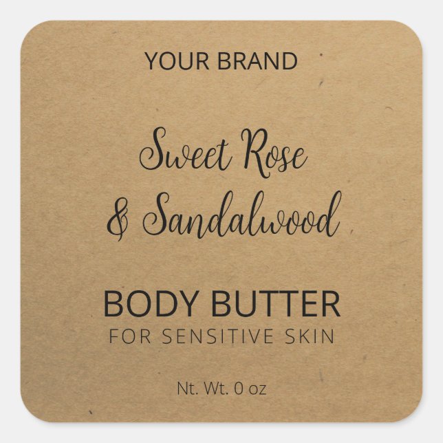 Brown Kraft Body Butter Labels (Front)