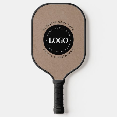 Brown Kraft Custom Logo  Text Business Branded  Pickleball Paddle