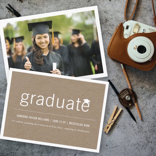 Simply Paper Modern Graduate Graduation Photo Announcement