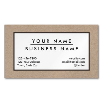 Brown Kraft Paper Background Printed Magnetic Business Card by GraphicsByMimi at Zazzle