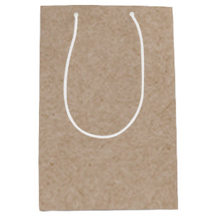 Brown Kraft Paper Background Printed Medium Gift Bag