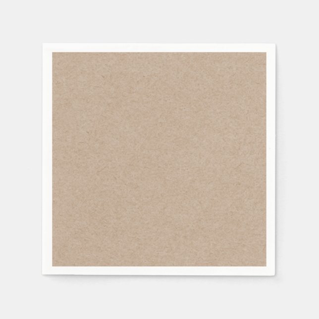 Brown Kraft Paper Background Printed Napkins (Front)