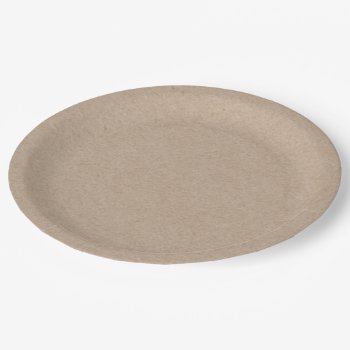 Brown Kraft Paper Background Printed Paper Plates by GraphicsByMimi at Zazzle