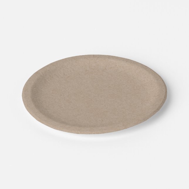 Brown Kraft Paper Background Printed Plates (Angled)