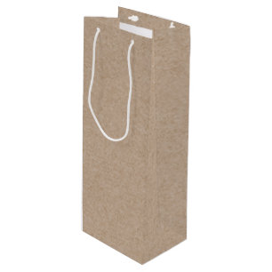 Brown Kraft Paper Background Printed Wine Gift Bag