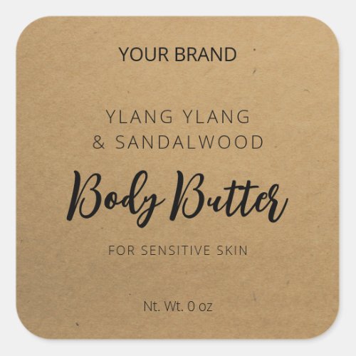 Brown Kraft Paper Body Butter Labels