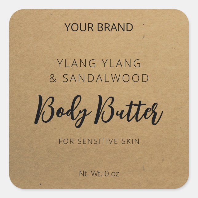 Brown Kraft Paper Body Butter Labels (Front)