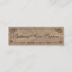 Brown Kraft Paper Graduation Name Card Insert