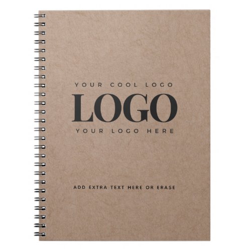 Brown Kraft Paper Look Round Logo Business Custom Notebook