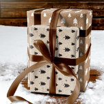 Brown Kraft Paper Modern Christmas Tree Pattern<br><div class="desc">Celebrate the magical and festive holiday season with our custom holiday wrapping paper sheets. Our modern brown paper kraft holiday design wrapping paper sheets feature our bold Christmas tree pattern and faux kraft paper texture.</div>