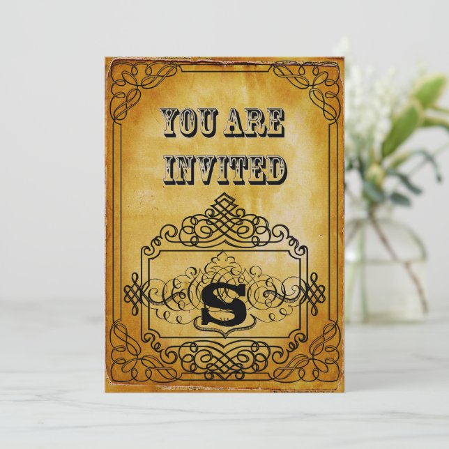 Brown Kraft Paper Rustic Wedding Invitation (Standing Front)